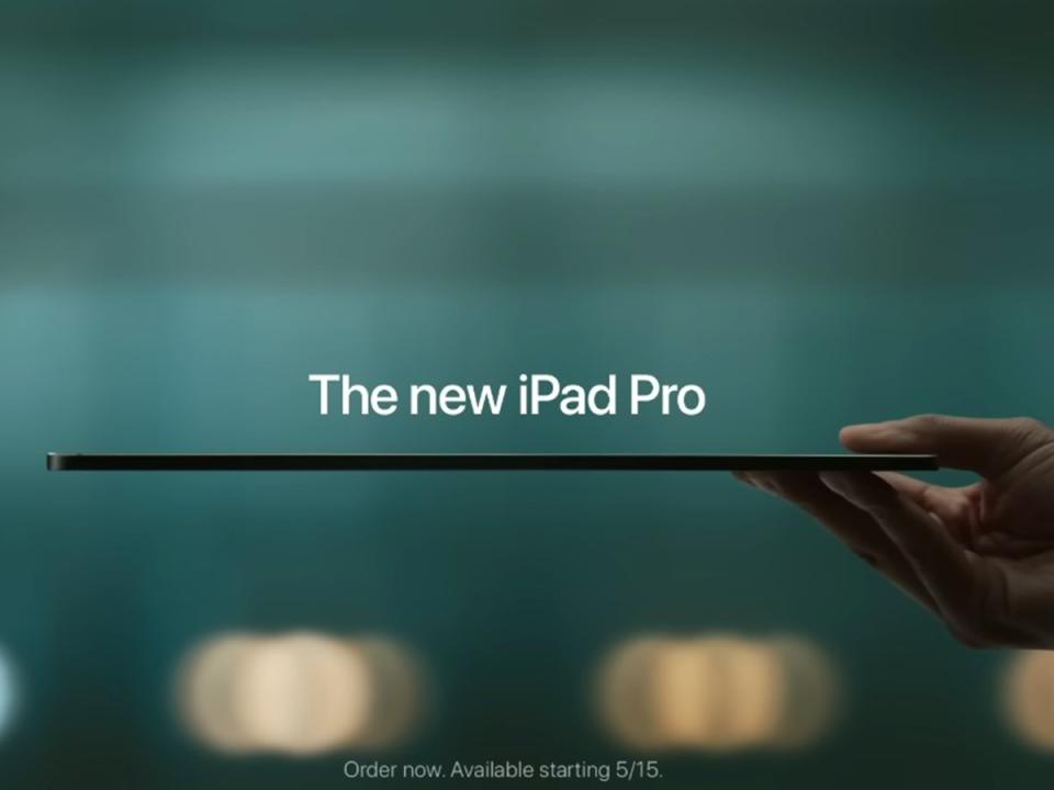 蘋果公司釋出新款iPad Pro廣告，被批評抹煞人類創意。（圖：影片截圖）