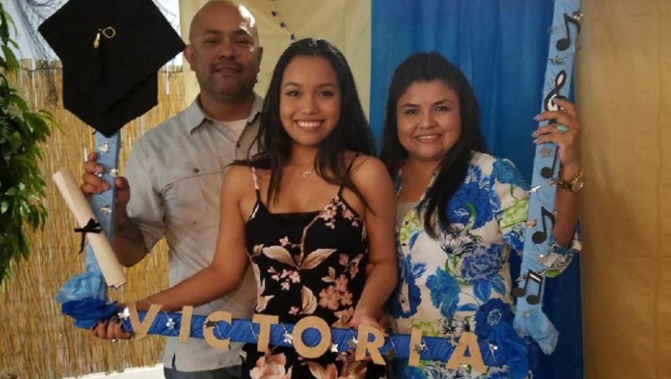CCPD Senior Officer Manuel Dominguez with his family. Dominguez's daughter, Victoria Dominguez, created a GoFundMe for her father after he was shot multiple times and sustained serious injuries on August 3, 2021 while responding to a disturbance at a southside apartment complex.