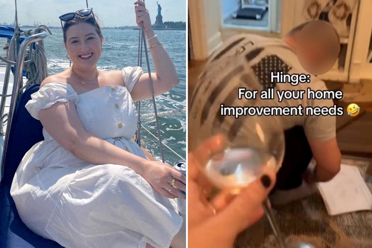 (Left) Clare Rea, 31, a plus size model from New York City. (Right) A screenshot form Rea's TikTok.