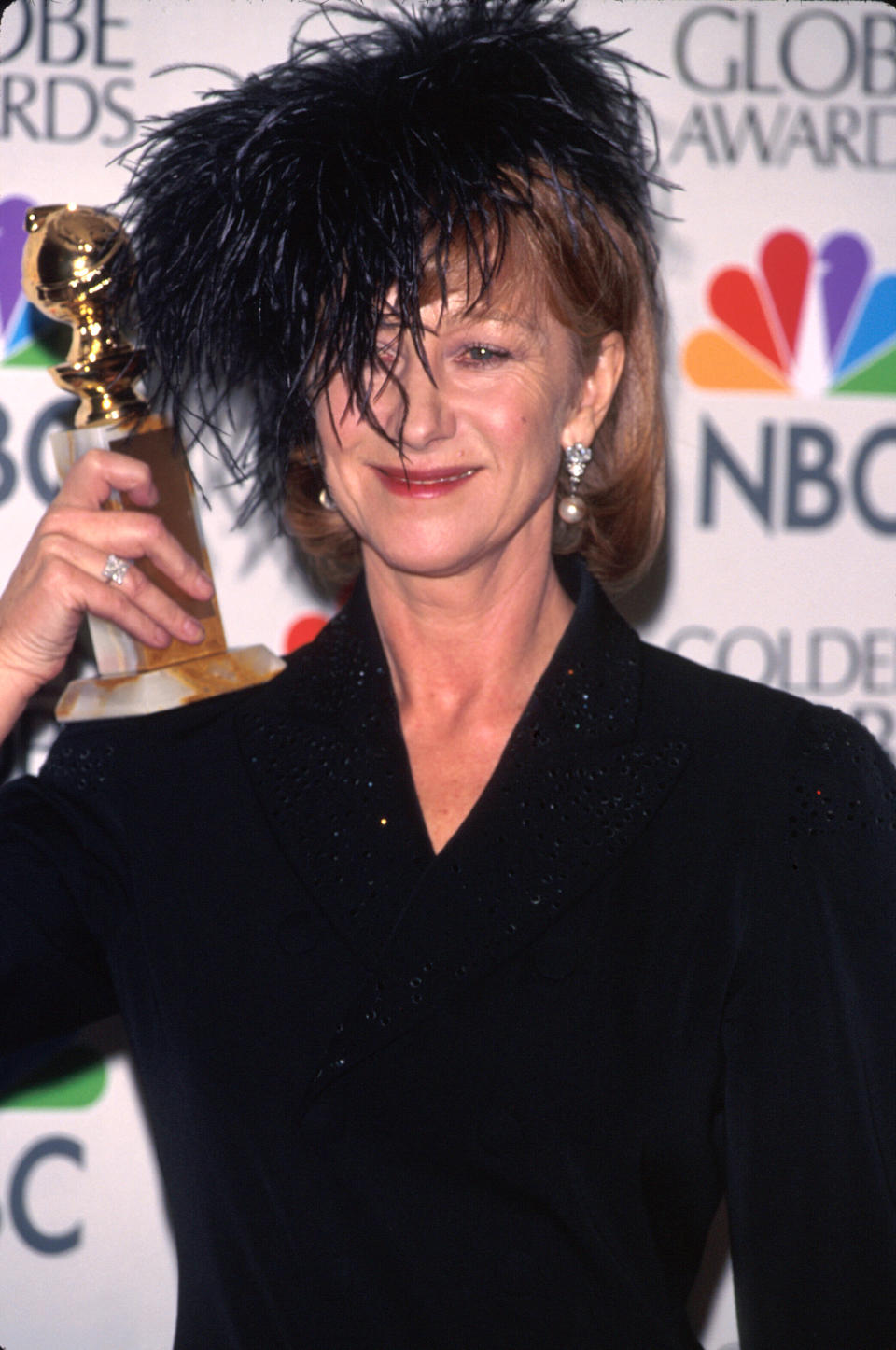 Helen Mirren attending the 1997 Golden Globes. (Photo: Getty Images)