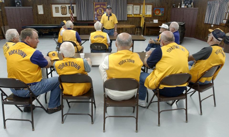 Yorktown Lions Club members meet in this photo from the early 2000s, when the club still had about 65 members. Now down to just five members, the club recently announced it is suspending operations.