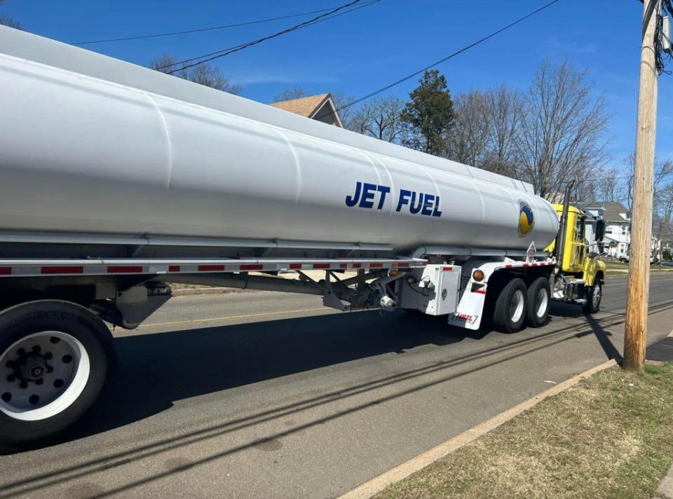 Locals also say jet fuel trucks clog their streets. Courtesy Katherine Bennett