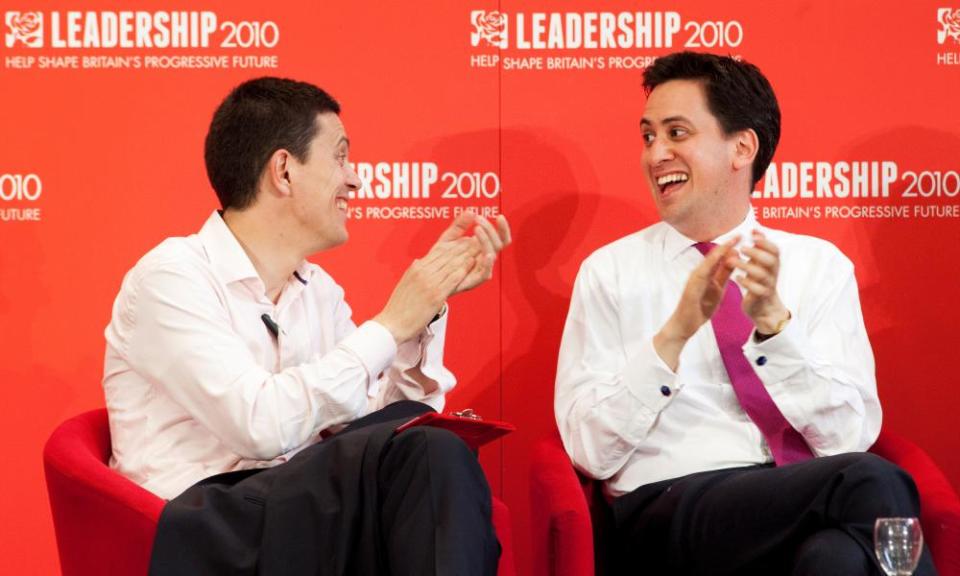 David and Ed Miliband during the Labour leadership campaign in 2010