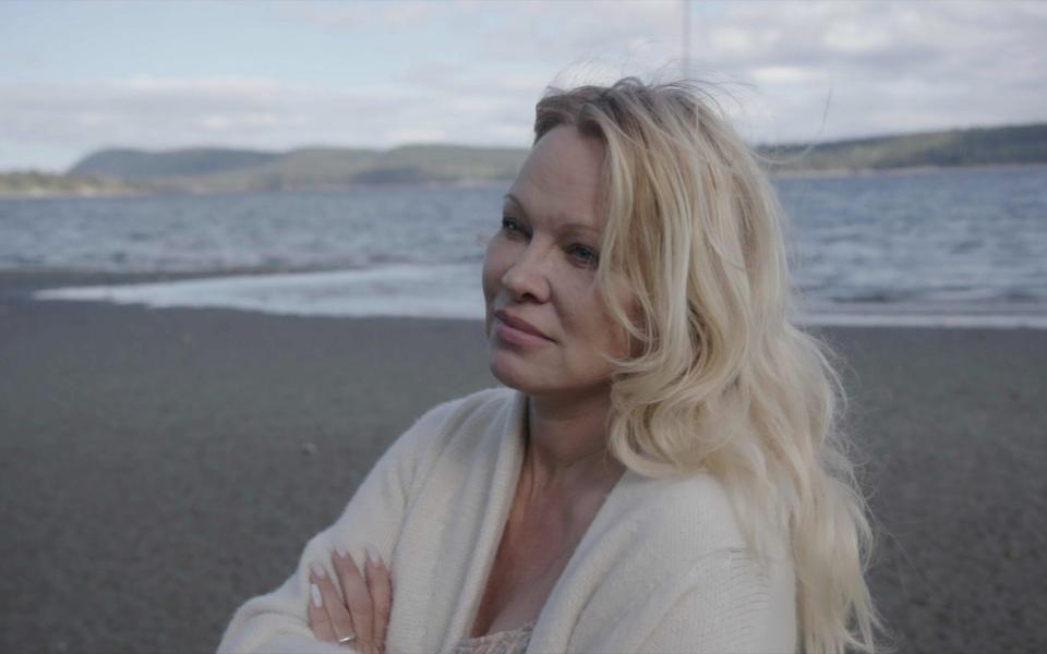 Pamela Anderson, 55, near her childhood home in Ladysmith, Vancouver Island - Netflix