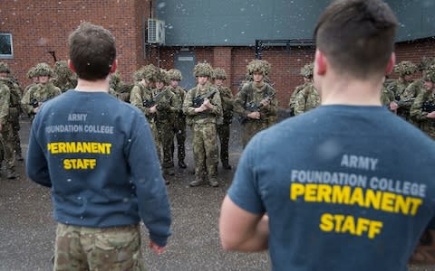 Harrogate on Tuesday 6th February 2018. The aim is to introduce national defence correspondents to the college and provide an opportunity to observe training, interview junior soldiers and instructors, and have the unique opportunity to see the college from the inside. The programme will be run by the recruits and include a tactical scenario, the high ropes, the swimming pool and the education wing. - Credit: Eddie Mulholland