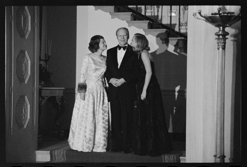 President Gerald Ford with his wife Betty and daughter Susan in 1975 at the White House.