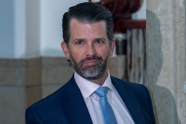 <p>Jeenah Moon/Bloomberg via Getty Images</p> Donald Trump Jr., executive vice president of development and acquisitions for the Trump Organization, arrives at at New York State Supreme Court on Nov. 2, 2023