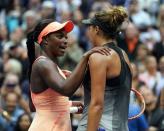 Sept 9, 2017; New York, NY, USA; Sloan Stephens of the USA after beating Madison Keys of the USA in the Women's Final in Ashe Stadium at the USTA Billie Jean King National Tennis Center. Mandatory Credit: Robert Deutsch-USA TODAY Sports