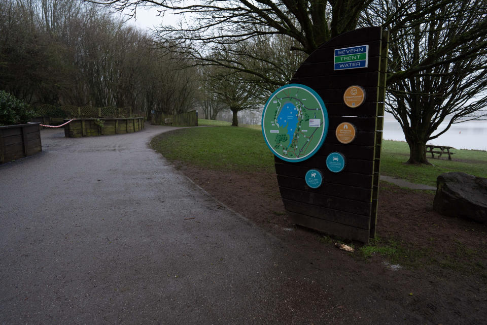 The entrance to the Foremark Reservoir in Derbyshire (swns)