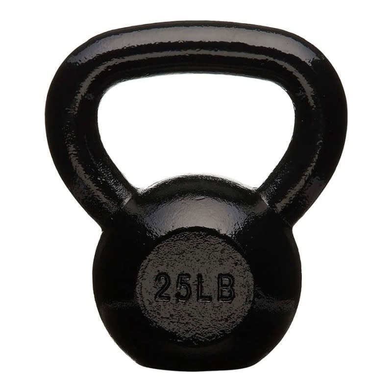 <p>Courtesy of Amazon</p><p>It’s a hunk of metal with a handle, but the old-school kettlebell is also one of the best ways to <a href="https://www.mensjournal.com/health-fitness/hiit-workouts-to-get-you-in-the-best-shape-of-your-life" rel="nofollow noopener" target="_blank" data-ylk="slk:build functional strength;elm:context_link;itc:0;sec:content-canvas" class="link ">build functional strength</a> from head to toe. This one from Amazon Basics is made of cast iron, has a durable black enamel coating, and hits the sweet spot at 25 pounds—sufficiently heavy for challenging sets of squats and swings, but light enough to do overhead presses. If your home gym doesn’t have a kettlebell, now is the time to get one.</p>