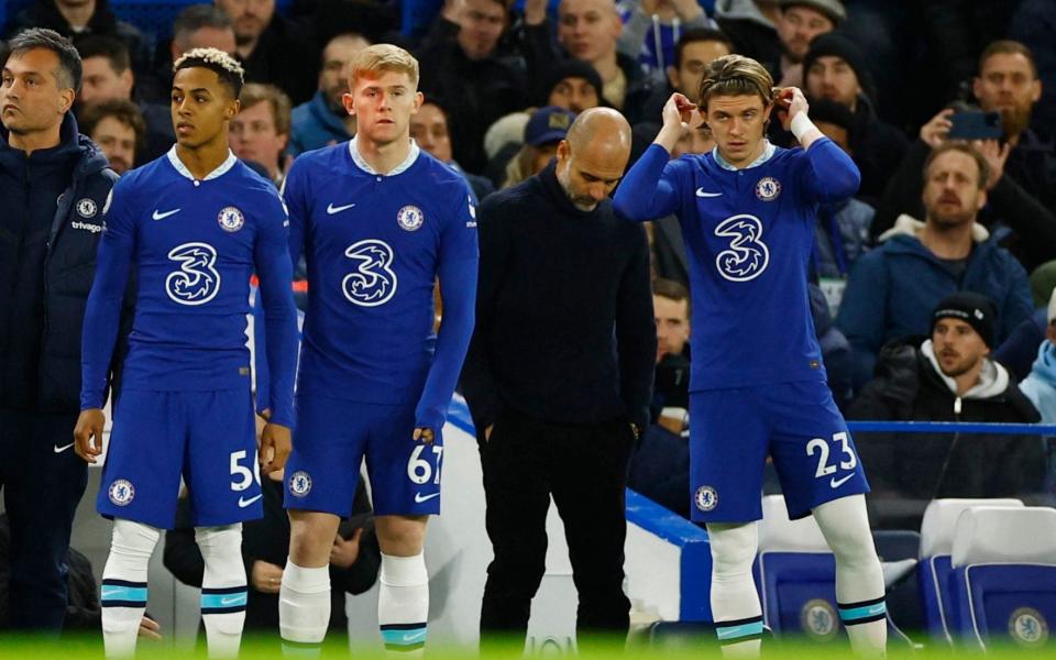Chelsea's Conor Gallagher, Lewis Hall and Omari Hutchinson come on as substitutes - Homegrown Chelsea stars fear Champions League failure will lead to FFP chop - Action Images/John Sibley