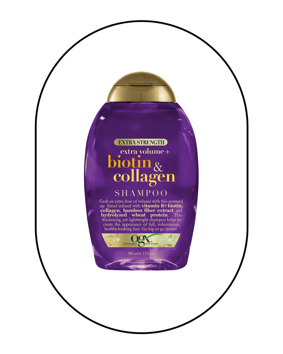 <p><a href="https://go.redirectingat.com?id=74968X1596630&url=https%3A%2F%2Fwww.ulta.com%2Fp%2Fbiotin-collagen-extra-volume-extra-strength-shampoo-pimprod2014239&sref=https%3A%2F%2F" rel="nofollow noopener" target="_blank" data-ylk="slk:Shop Now;elm:context_link;itc:0;sec:content-canvas" class="link ">Shop Now</a></p><p>Biotin & Collagen Extra Volume Extra Strength Shampoo</p><p>ulta.com</p><p>$10.69</p><span class="copyright">Hearst Owned</span>