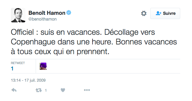 On ne résiste pas à remettre un vieux tweet de Benoît Hamon