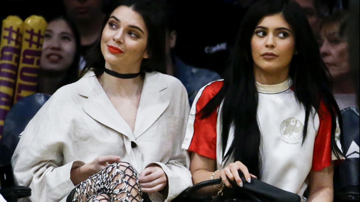 Kendall and Kylie Jenner Rock Thigh-Highs to Lakers Game
