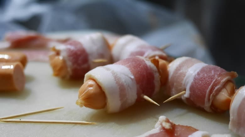 bacon wrapped hot dog appetizers