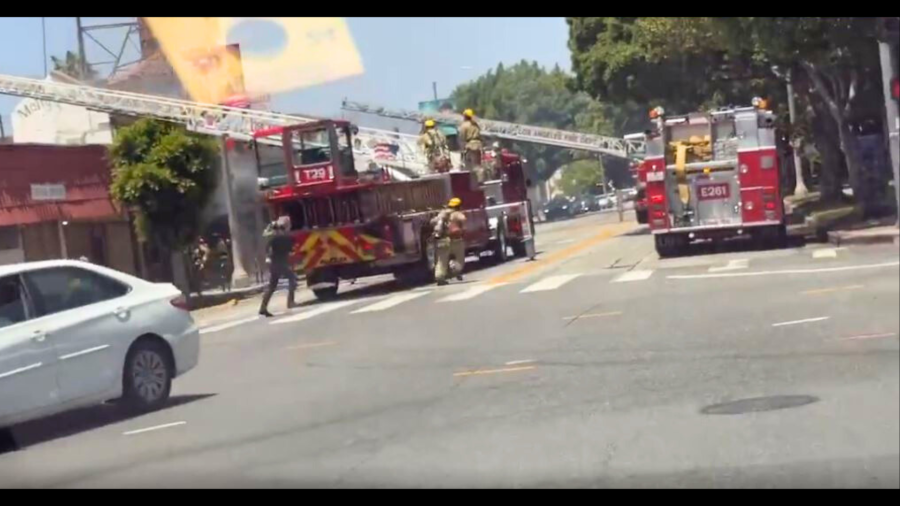 Firefighters worked to extinguish a large blaze that had engulfed Molly Malone's Irish Pub on June 20, 2024. (Citizen)