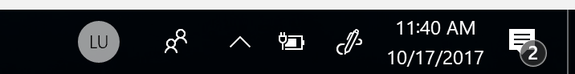 There's a new People icon that suggests contacts I might want to pin to my Task Bar for quick access.