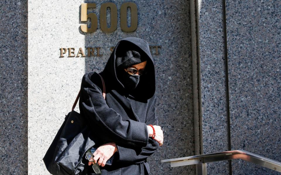 Isabel Maxwell, sister of Ghislaine Maxwell, leaves Manhattan Federal Court after Maxwell's arraignment hearing on a new indictment - Reuters