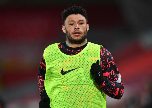 Liverpool’s Alex Oxlade-Chamberlain warming up