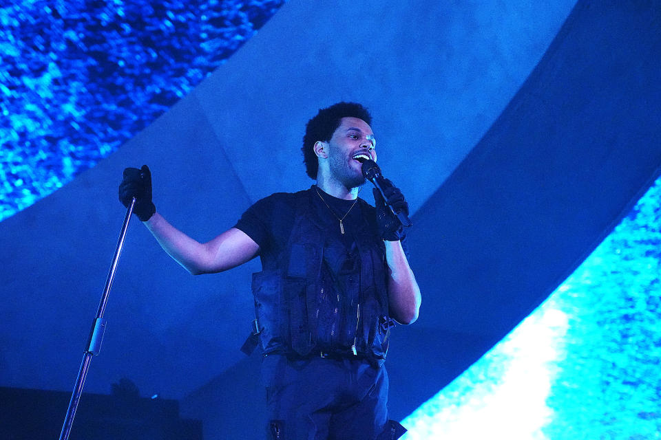 INDIO, CALIFORNIA - APRIL 17: The Weeknd performs onstage at the Coachella Stage during the 2022 Coachella Valley Music And Arts Festival on April 17, 2022 in Indio, California. (Photo by Kevin Mazur/Getty Images for ABA)