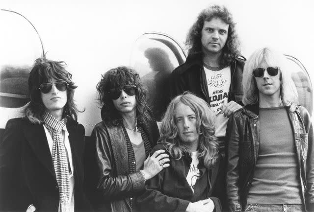 <p>Ron Pownall/Michael Ochs Archives/Getty </p> Aerosmith in 1978