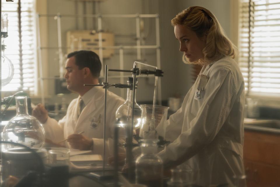 Oscar winner Brie Larson stars as Elizabeth Zott in "Lessons in Chemistry."