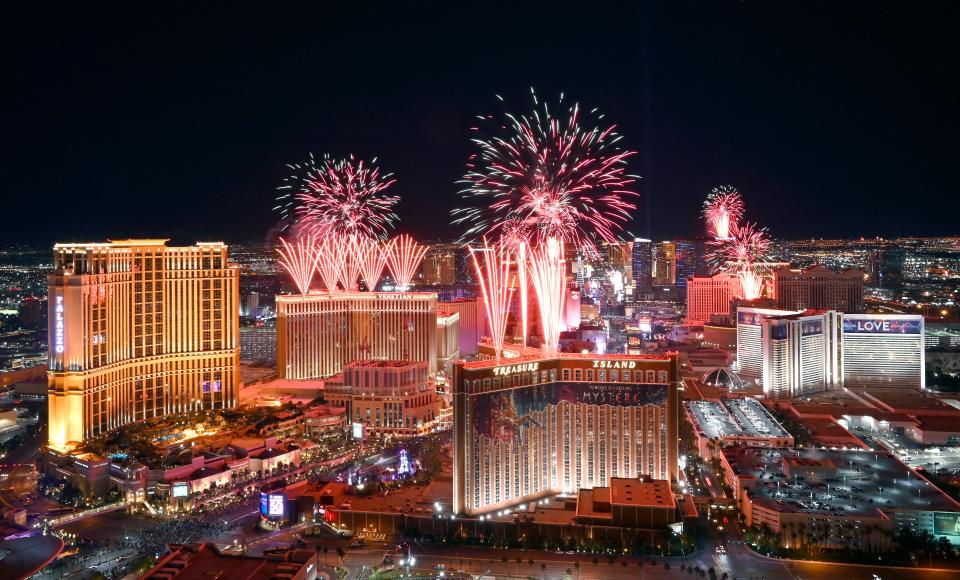 Las Vegas' annual fireworks show, America's Party, in 2020. (David Becker/Las Vegas News Bureau)