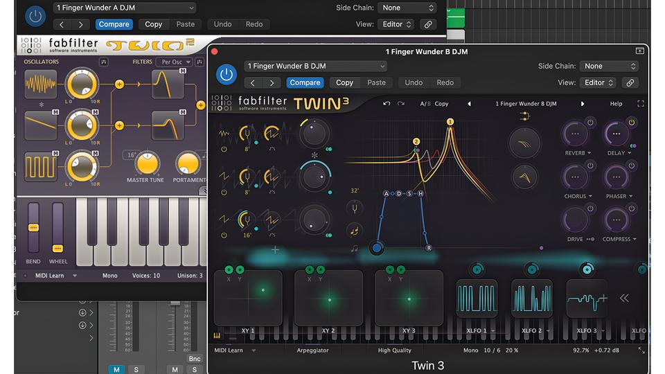 FabFilter Twin 3 alongside v2