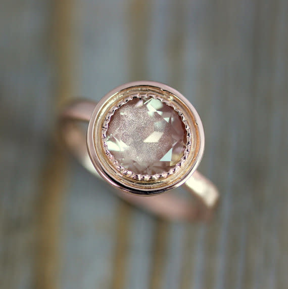 Oregon sunstone and 14k rose gold, $1,028        