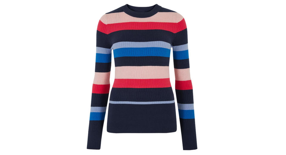 Soft Touch Striped Textured Fitted Jumper