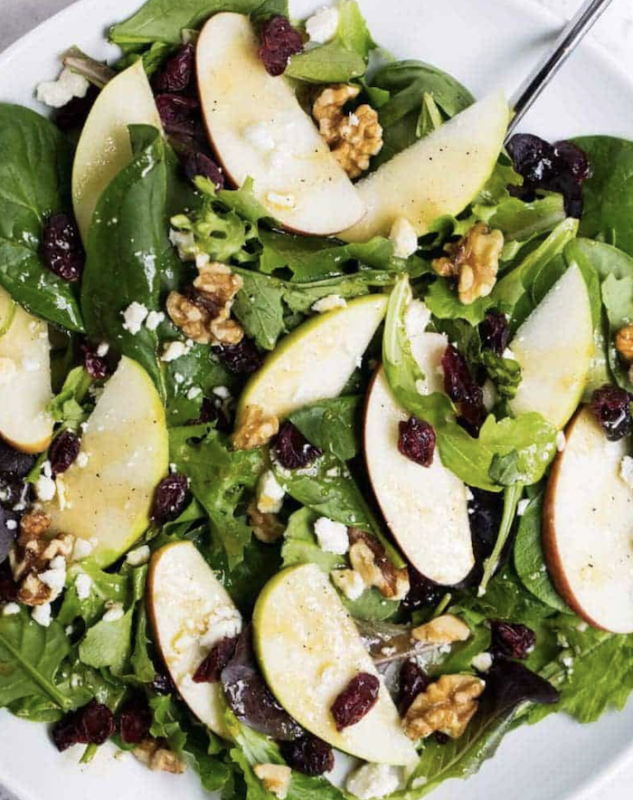 <p>I Heart Naptime</p><p>Apple cranberry spinach salad filled with greens, crisp apples, dried cranberries, walnuts, feta cheese and a delicious honey dijon dressing. An easy salad recipe that’s full of flavor!</p><p><strong>Get the recipe: <a href="https://www.iheartnaptime.net/spinach-salad/?20190520" rel="nofollow noopener" target="_blank" data-ylk="slk:Spinach Apple Salad;elm:context_link;itc:0;sec:content-canvas" class="link ">Spinach Apple Salad</a></strong></p>
