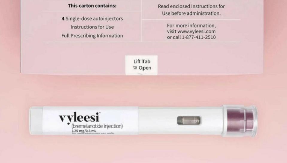 El medicamento, que se vende bajo la marca Vyleesi (Bremelanotide), estará disponible en EEUU desde septiembre de 2019. (Foto: AMAG PHARMACEUTICALS)