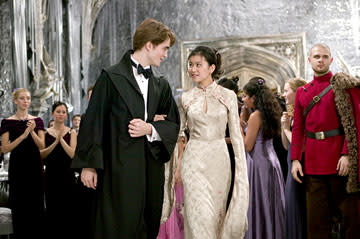 <p>Robert Pattinson as Cedric Diggory and Katie Leung as Cho Chang in Warner Bros. Pictures' Harry Potter and the Goblet of Fire - 2005</p>