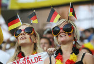 L'VIV, UKRAINE - JUNE 17: German fans ahead of the UEFA EURO 2012 group B match between Denmark and Germany at Arena Lviv on June 17, 2012 in L'viv, Ukraine. (Photo by Joern Pollex/Getty Images)