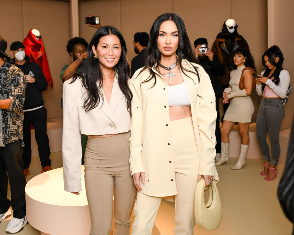 Raissa Gerona, who leads Revolve’s brand marketing team, poses with Megan Fox. - Credit: Joe Schildhorn/BFA.com