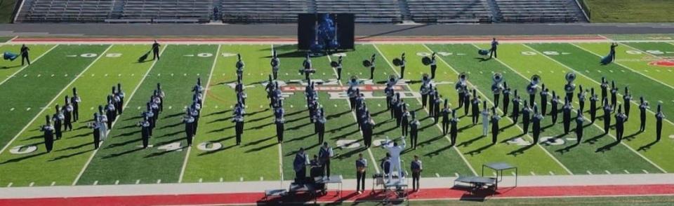 The Whiteface band performs in the UIL Region 16 marching band competition on Saturday, Oct. 18, 2023, in Lubbock.