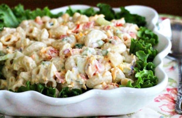 <p><strong>Get the recipe: <a href="https://www.melissassouthernstylekitchen.com/homestyle-macaroni-salad/" rel="nofollow noopener" target="_blank" data-ylk="slk:Homestyle Macaroni Salad;elm:context_link;itc:0;sec:content-canvas" class="link ">Homestyle Macaroni Salad</a></strong></p><p>Melissa's Southern Style Kitchen</p>