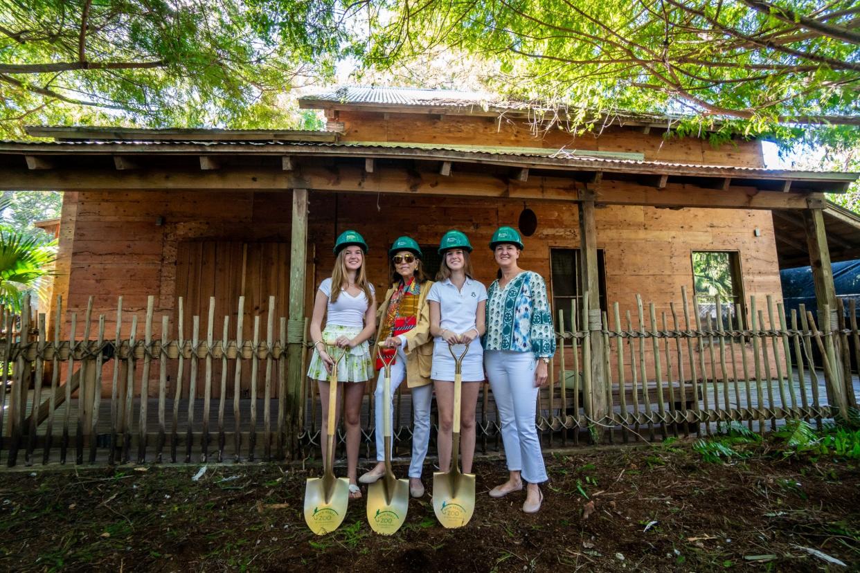 Featuring three generations of the Hamm family, (left to right)  Theodora Ryan, Candace Hamm, Alexandra Ryan and Alexia Hamm Ryan helped officially break ground on the Candace S. & William H. Hamm III Education & Conservation Center at the Palm Beach Zoo in West Palm Beach.