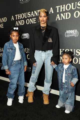 Teyana Taylor and Her Kids at A Thousand and One Premiere