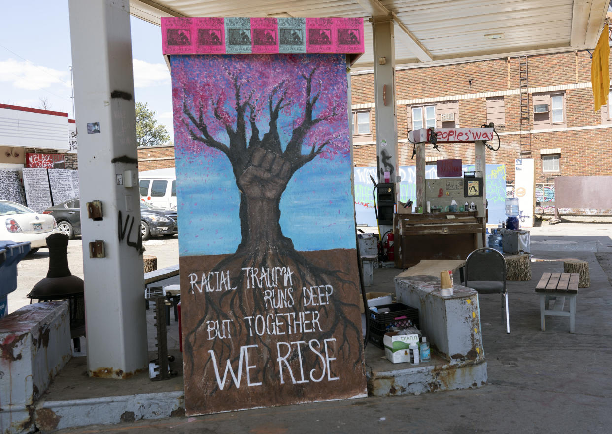 The former Speedway gas station, now a part of George Floyd Square. (Judy Griesedieck for Yahoo News)