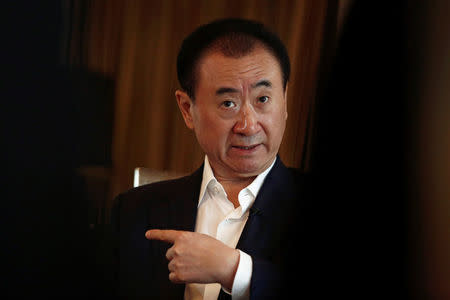 Wang Jianlin, chairman of the Wanda Group, speaks during an interview in Beijing, China, August 23, 2016. REUTERS/Thomas Peter