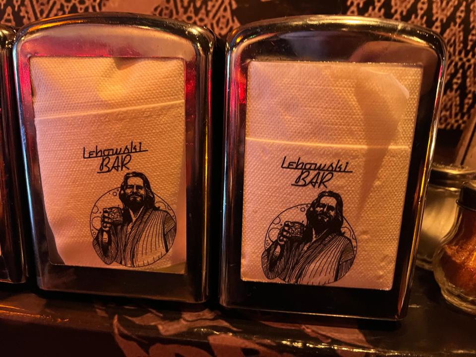 Napkins at Lebowski Bar in Iceland.