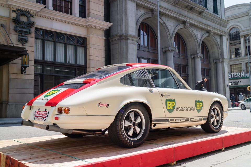 <p>That's not all-it has set five world records and 11 international records for a 2.0-liter-engined car for speed, time, and distance during a world-record run attempt at the Monza circuit in Italy. The car was driven for 96 hours straight, covering a distance of 12,240.91 miles at an average speed of 130.77 mph. The only stops were for gas, tires, and oil. In 1997 it was sold in the United States and completely restored with BP colors.</p>