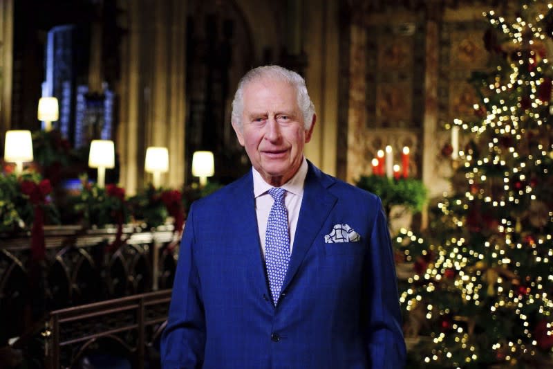 2022年12月25日，英國國王查理三世首度發表耶誕文告（AP）