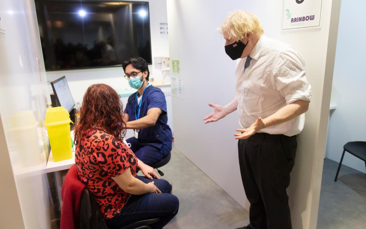 Boris Johnson visited a booster vaccine centre In Milton Keynes on Wednesday - WPA Pool/Getty Images