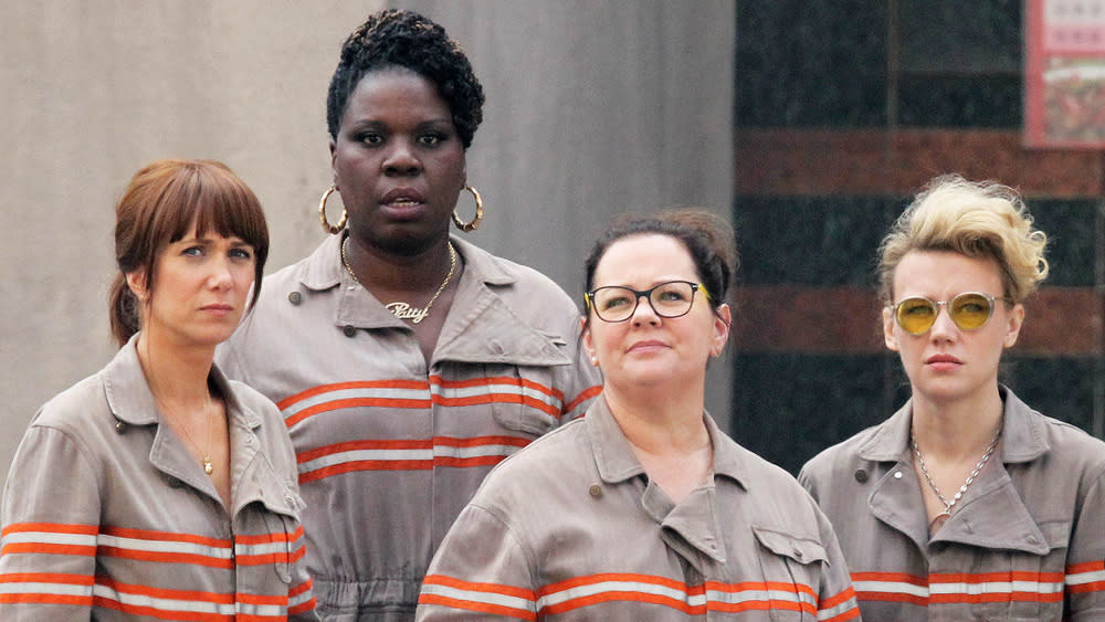 Kristen Wiig, Leslie Jones, Melissa McCarthy and Kate McKinnon in 'Ghostbusters' (Sony)