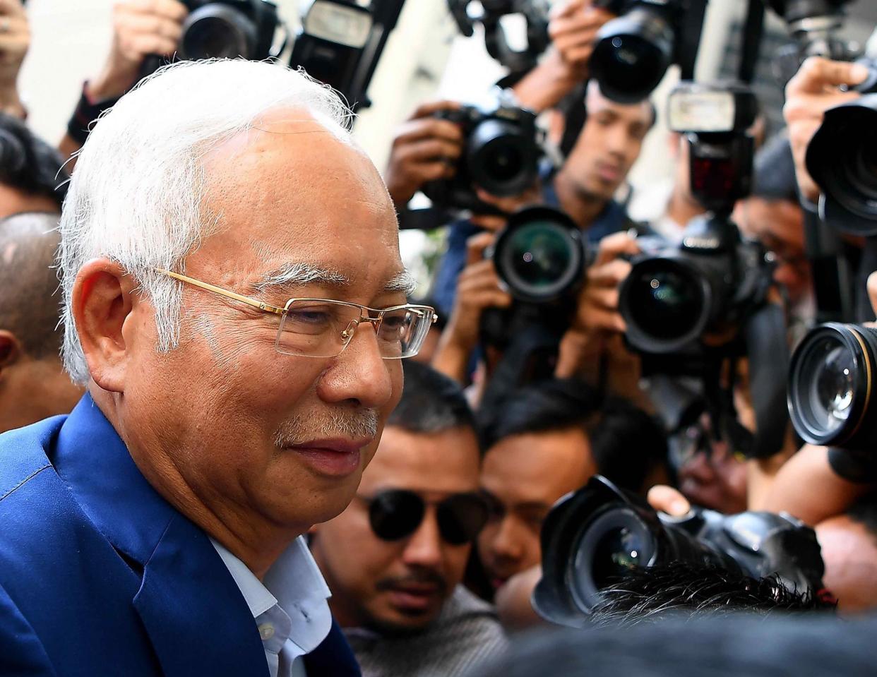 Former prime minister Najib Razak arrives at the Malaysian Anti-Corruption Commission (MACC) office: AFP/Getty Images