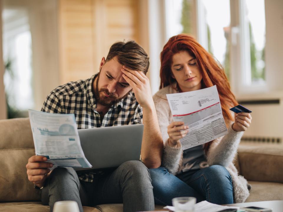 couple stressed about bills