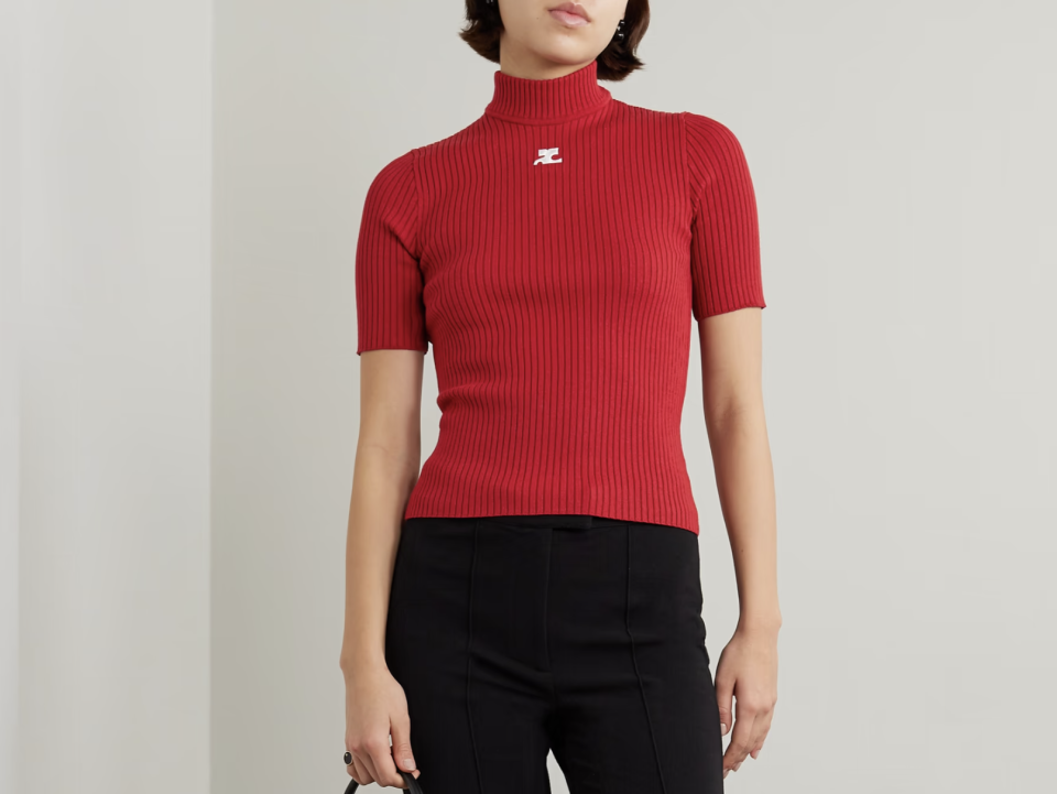 Courrèges Embroidered ribbed-knit top. (PHOTO: Net-A-Porter)