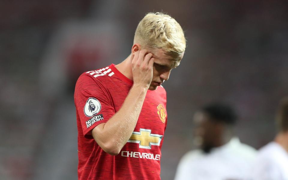 Donny van de Beek is not the only one scratching his head at his not making the starting line-up for Manchester United  - POOL